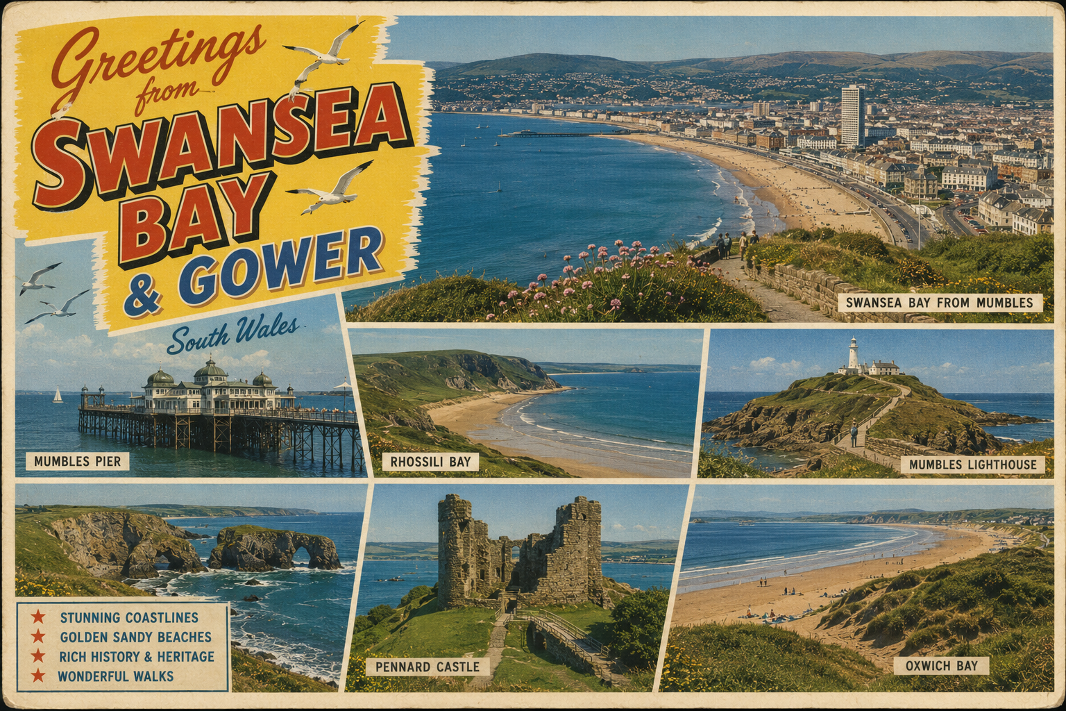 Swansea Gower Postcard