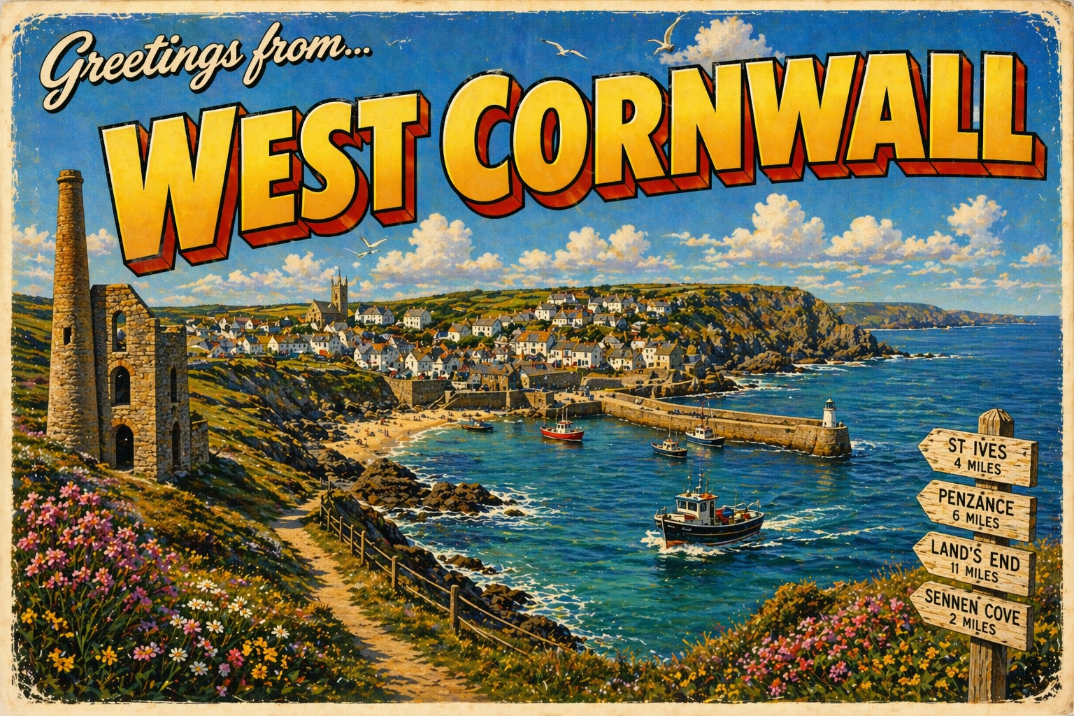 West Cornwall Postcard