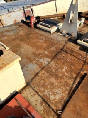 A rotting steel deck