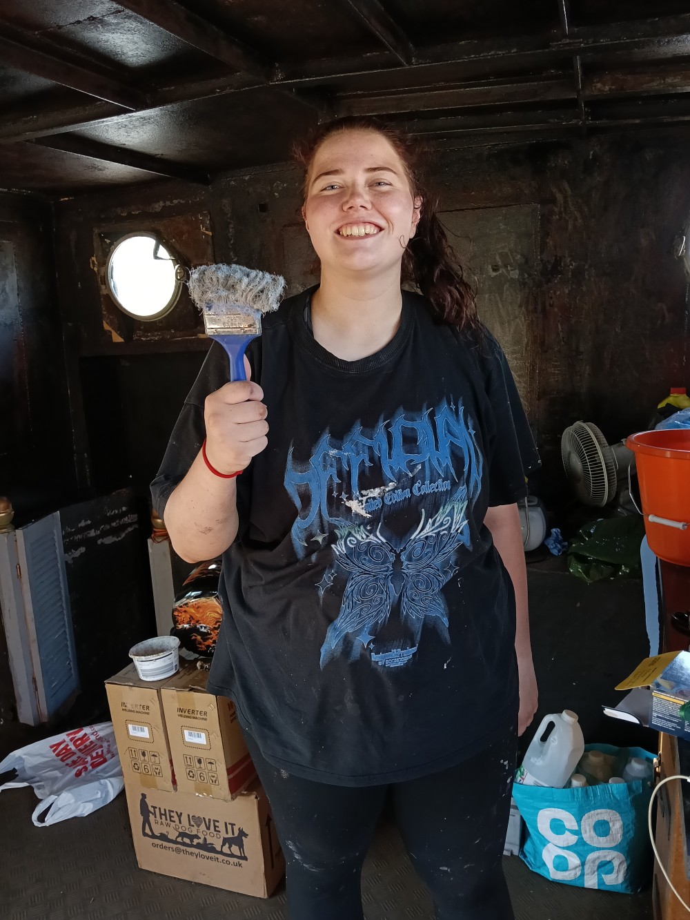 A girl who can party with a paint brush.